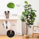 Pertivery Artificial Fiddle Leaf Fig Tree 6ft, Large Faux Plant Fake Ficus lyrata Silk Trees with Pot for Indoor Outdoor House Living Room Office Home Decor
