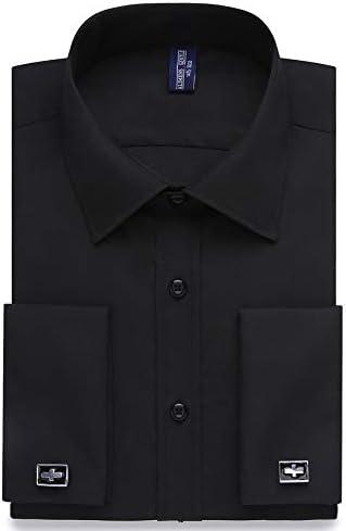 Alimens & Gentle French Cuff Regular Fit Dress Shirts (Cufflink Included), Size: 17" Neck 32"-33" Sleeve