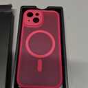 CANSHN Magnetic for iPhone 15 Case, Upgraded [Full Camera Protection] [Compatible with Magsafe] [Translucent Matte] Shockproof Protective Phone Case for iPhone 15 6.1" - Hot Pink