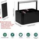 BYUNER Black Shower Caddy Portable: Plastic Bathroom Caddy Countertop,Cleaning Caddy Organizer with Handle,Utility Hard Shower Basket Storage Tote for Toiletry,College Dorm Room Essential for Guys/Men