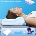 Cervical Pillow for Neck Pain Relief - Contour Pillow Memory Foam Pillows for Sleeping, Double Ear Relief Zones Neck Pillow, 6CM Enhanced Neck Support Cooling Bed Pillow for All Sleep Positions