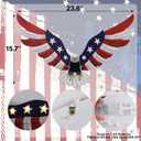 Adroiteet Lighted American Eagle 4th of July 250th Decorations Outdoor with Timer LED Lights Patriotic Metal Wall Art for Golf Cart Indoor Front Door American Flag Eagle Decor, 23.6" x 15.7"