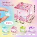 24Pcs Stress Balls Sparkle Fidget Toys, Ice Cube Squeeze Toys - Square Squeeze Ball Sensory Toys, Squeeze Toys - Small Stress Balls for Adults, Easter, Party Favors, Easter Basket Stuffers