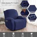 Gennia Waterproof Recliner Chair Cover,Stretch Reclining Sofa Covers with Pockets,Washable Lazy Boy Recliner Slipcovers,Leakproof Couch Protector for Kids, Pets, Dog and Cat (1 Seat, Navy Blue)