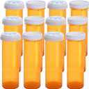 Plastic Empty Pill Bottles with Double Sided Use (Child Resistant & Easy Open) Caps - Medicine Container Pill Case Dispenser Organizers (60 Dram, 12pcs)