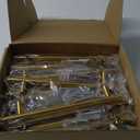 Goldenwarm 35 Pack Gold Cabinet Handles Brushed Brass Cabinet Pulls Gold Drawer Pulls 6-1/4 inch(160mm) Kitchen Hardware Brass Hardware Bathroom Bedroom Furniture Handles (6-1/4in Hole Centers)