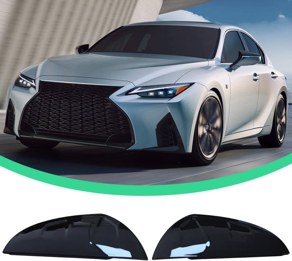Mirror Caps Covers Compatible with Lexus Is300/Is350/IS500 2021-2023 All Models Side Door Rearview Mirror Cap Trim Accessories (Gloss Black)