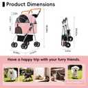 YYW Pet Stroller for Small Dogs & Cats, 3 in 1 Foldable Kittens Puppies Travel Strolling Cart with Removable Carrier, Cup Holder, Storage Basket & Lockable Wheels(Pink)