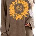 Locryz Women Tunic Tops for LeggingsGraphic Print Shirt Casual Long Sleeve Tunics Blouse (L)