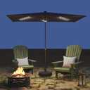 Helios&Hestia 6.5x10 ft Solar Powered Rectangular Outdoor Market Patio Umbrella with LED Lights and Tilt, Providing Shade for Rectangle Tables for Garden, Deck, Pool