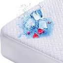 Cooling Waterproof Mattress Protector King Size, Mattress Cover 3D Air Fabric Mattress Pad Cover Smooth Soft Breathable Noiseless, 8''-21'' Deep Pocket