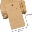 Kraft Paper Earring Display Cards, 500 Pack, 3.5 x 2 Inches (Brown)