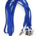 Bird Fiy 50 Pcs Cotton Lanyards Bulldog Clip 32-inch Flat Braid Neck Lanyard for Id Cards/Badges