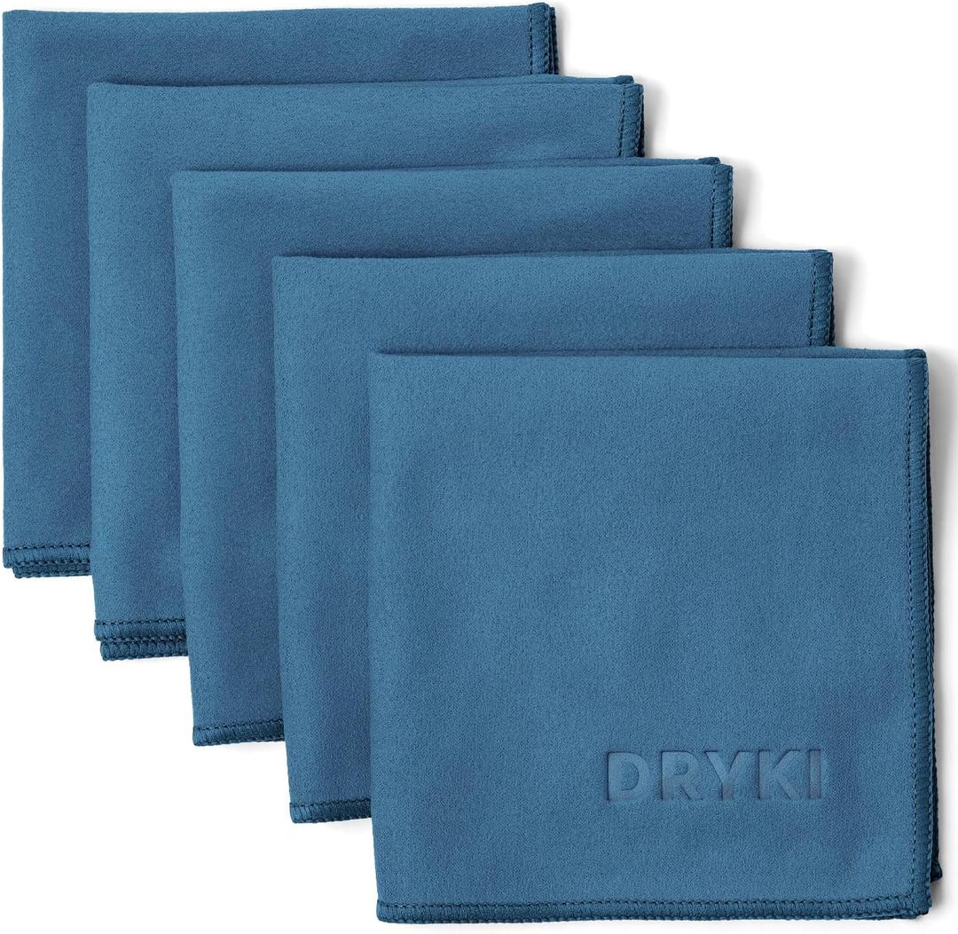 Pocket-Sized Sweat Towels - The Original Sweat Absorbing Handkerchiefs - Quick-Dry Microfiber Sweat Rags for Face, Hands, & Body - Men & Women - Gym, Sports, and Work (Blue: 5 Pack)