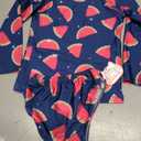 Tziharora Girls Bathing Suit ,2 Piece Blue Watermelon Long Sleeve Rash Guard Sets Swimwear for Beach 3-4T