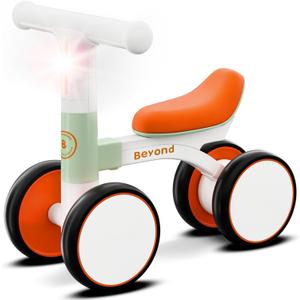 Balance Bike with Headlight- Lightweight & Modern Design | Toys For 1 Year Old Boy & Girl- Safe, Easy Build Toddler Bike, First Birthday Gift- Baby Toys 12-18 Months, Non-Slip Wheels, Parent-Approved (Creamsicle Cruiser)