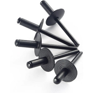 100pcs ALL Black Large Flange Blind Rivets, Aluminum, Flange Diameter 5/8" (16mm), Pop Rivets Assortment Kit Blind Rivet, 3/16" x 1/2", Grip Range (6-8mm)