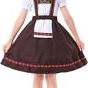 Girls Bavarian Oktoberfest Costume German Dirndl Dresses Outfit Fraulein Oktoberfest Costumes Kids (Brown) XL