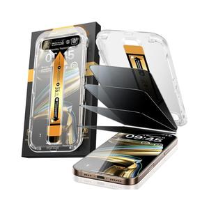 MRGLAS 4Pack TOP 9H+ Glass for iPhone 16 Pro Privacy Screen Protector, 10X Military Protection, 100% Anti Spy, UNBREAK Tempered Glass 6.3 inch Longest Durable Case Friendly