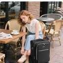 BAGSMART Carry On Luggage 20 Inch,Softside Expandable Suitcase with Spinner Wheels, Luggage 22x14x9 Airline Approved Rolling Lightweight Suitcases for Women Men, Compact Carry-On (Black)