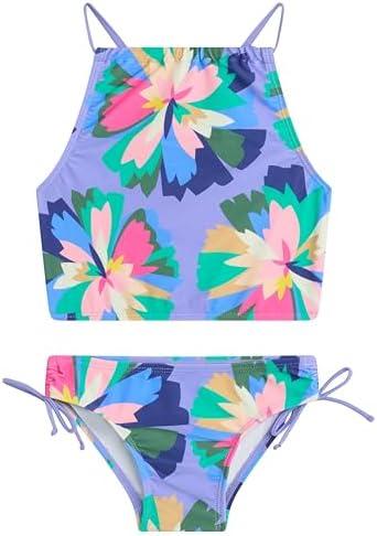 Kanu Surf Girls Daisy UPF 50 Beach Sport Halter Tankini 2-Piece Swimsuit, Size 8