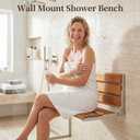 18" Wall Mount Shower Seat, Shower Bench Wall Mount for Inside Shower, Fold Down Shower Seat, Shower Seats for Adults