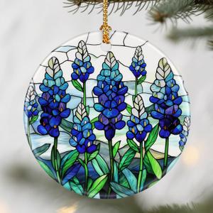 7 x Texas Bluebonnet Ornament, Christmas Ornaments: Christmas Tree Decorations, Holiday Decor, Stocking Stuffers, Gift Ideas, Xmas Gift, Flower Lover Gifts & Gifts for Women