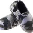 LA PLAGE Boys House Slippers with Cozy Memory Foam Slip On Camo House Shoes, Breathable Indoor Outdoor Warm Winter Home Slippers for Little Big Kids (8-9 Toddler)