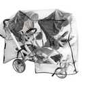 Double Stroller Rain Cover, Rain Cover for Double Tandem Stroller, Big Size Universal Rain and Wind Cover