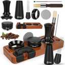 Y-Step 8 Pcs Espresso Accessories Kit, 51mm Espresso Tamper Kit Espresso Tools Barista Kit & Espresso Tamping Station, with 51mm Coffee Tamper, Distributor, WDT Tool, Dosing Funnel, Puck Screen, Brush