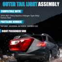Outer Tail Light Assembly for Chevrolet Equinox 2018-2021 LT Models, Halogen Rear Brake Turn Signal Outer Tail Lamp Taillight Assembly for 19418087 84305804 84769836, Passenger Side, Bulbs Included