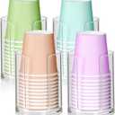 2 x Bathroom Cup Dispenser, Small Paper Cups Holder Fit 3oz Disposable Mouthwash Cup, Clear Plastic Cup Dispenser for Bathroom Vanity Countertop (4 Pack)