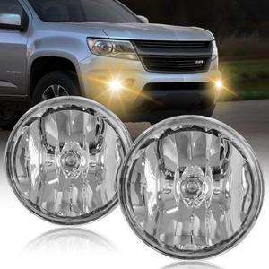Fog Lights Compatible with 07-13 Chevy Avalanche 07-14 Suburban Tahoe GMC Yukon/XL Ford Mustang 08-09 Pontiac G8, Front Driving Fog Lamps Assembly Replacement, 1 Pair (Halogen Bulbs)
