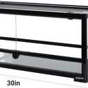 REPTI ZOO Glass Reptile Terrarium 20 Gallon, Front Opening Reptiles Tank 30" x 12"x 12" for Reptile Pets Gecko Lizard Snake, Top Screen Ventilation Escape Proof Lid
