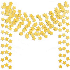 6 Pcs Gold Glitter Star Paper Garland Twinkle Bunting Banner Hanging Decorations for Christmas Birthday Party Golden Sparkling Stars for Bridal Showers Wedding Baby Shower Holiday Supplies (50 Feet)