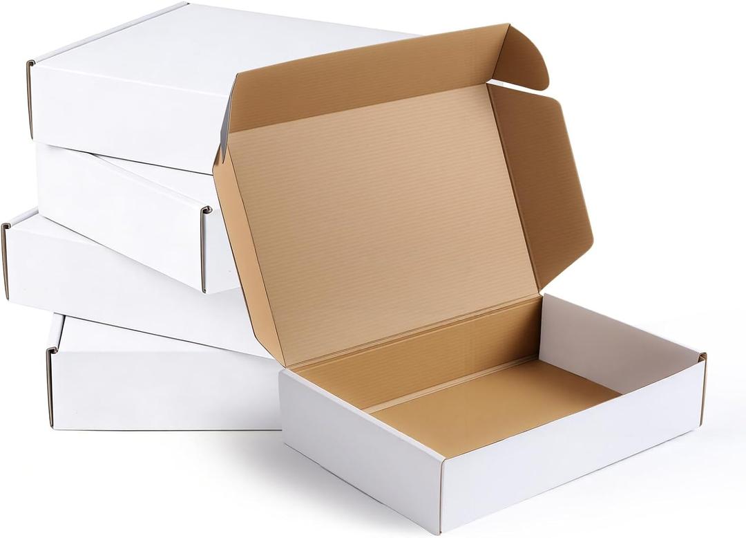 2 x Shipping Boxes,5 PCS 6x4x2 Inch Tuck Top Mailer Boxes,White Small Corrugated Cardboard Boxes for Packing, Mailing, Moving,Gifts & Storage,Heavy-DutyWhite