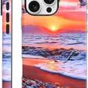 TYOROY Case for iPhone 16 Pro Max 6.9 inch,Glossy Character Fashion Cute Aesthetics Scenery Durable Hybrid Double-Layer Hard Shell for Girl Boy Women Men,Sunrise by The Seaside