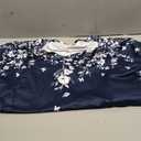 Zeagoo 3/4 Length Sleeve Womens Tops Casual V Neck Shirts Soft Basic Tees Business Work Blouses (White Flower_sf103)