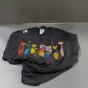 Brand: Mid Century Modern Cats Coffee Retro Mid Century Modern Cats Art 50s 60s Style Vintage Long Sleeve T-Shirt (M, Dark Heather Grey)