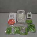 Mueller Pro-Series All-in-One, 12 Blade Mandoline Slicer for Kitchen, Food Chopper, Cucumber Slicer and Spiralizer, Cutter, Dicer, Grater, Gifts for Mom, Kitchen Essentials, White Sand/Green