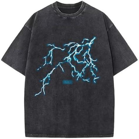 Wyeysyt Mens Oversized Graphic Tees Shirt Vintage Short Sleeve Cotton T Shirts Baggy Streetwear Washed Unisex Tops.M