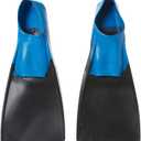 Sporti Adult-Kids Swim Fins for Pool Lap Swimming - Long Floating Fins for Swimming & Snorkeling - Swim Flippers for Training (M 9-10 / W 10-11, Black-Blue)