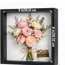 3 Pcs 8 x 8 Shadow Box Frame, Wooden Hollow Picture Frame with Clear Acrylic Front, Memory Display Case Bulk for Photos, Awards, Dried Flowers, Seashells and Memorabilia Decor (Black)