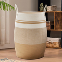 105L Extra Large Woven Laundry Hamper Basket with Heavy Duty Cotton Rope Handles for Clothes and Toys in Bedroom, Nursery Room, Bathroom