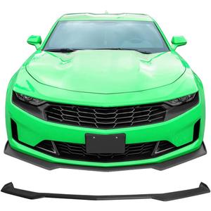 IKON MOTORSPORTS, Front Bumper Lip Compatible with 2016-2024 Chevy Camaro, 1LE Style Matte Black Front Air Chin Dam Bodykit Underbody Lip Spoiler Splitter ABS Plastic