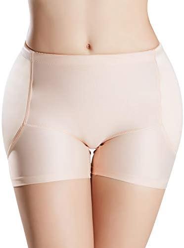 Defitshape Women's Padded Seamless Shapewear Panties Hip Enhancer Underwear Shaper Shorts Nude, X-Small