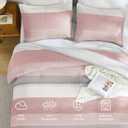 Litanika Pink Twin/Twin XL Comforter Set for Girls - 2 Pieces Blush Twin Extra Long Size Lightweight Bedding Set, All Season Down Alternative Comforter