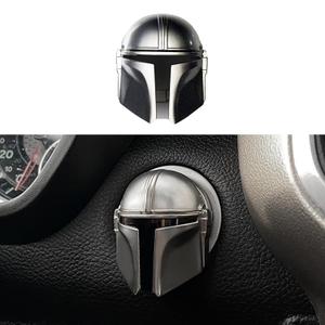 BestEvMod Mando Style Universal Car Engine Start Stop Button Cover Anti-Scratch Push Start Button Protective Cover 3D Cool Car Accessories Gift (Silver)