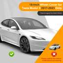 18 Inch Wheel Rim Cover Hubcaps for Tesla Model 3 20172023, Full Fit Snap-On Hub Caps with Valve Hole & Guard Tape, PC+ABS Aero Wheel Covers, All-Weather Protection