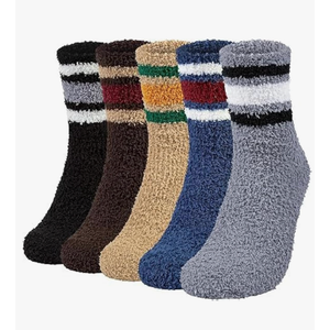Mens Womens Fuzzy Socks Winter Warm Thermal Thick Boot Slipper Fluffy Sleeping Bed Sock for Christmas Gifts Unisex, Color: Multicolor 5